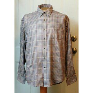 Van Heusen Men's Dress Shirt 17-17 1/2; 36 XL 55% Cotton, 45% Polyester Brown